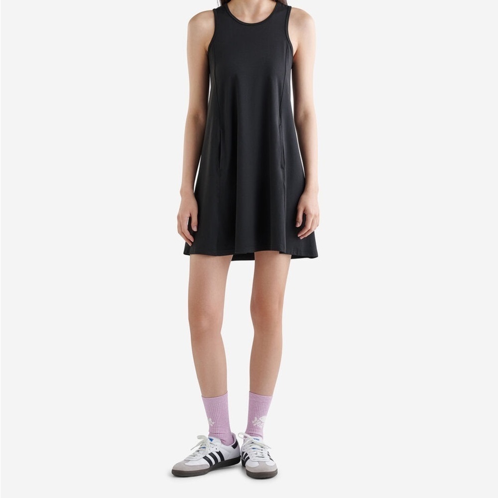 Project Social T Los Angeles Black Ribbed Swing Tank Dress Size XS
